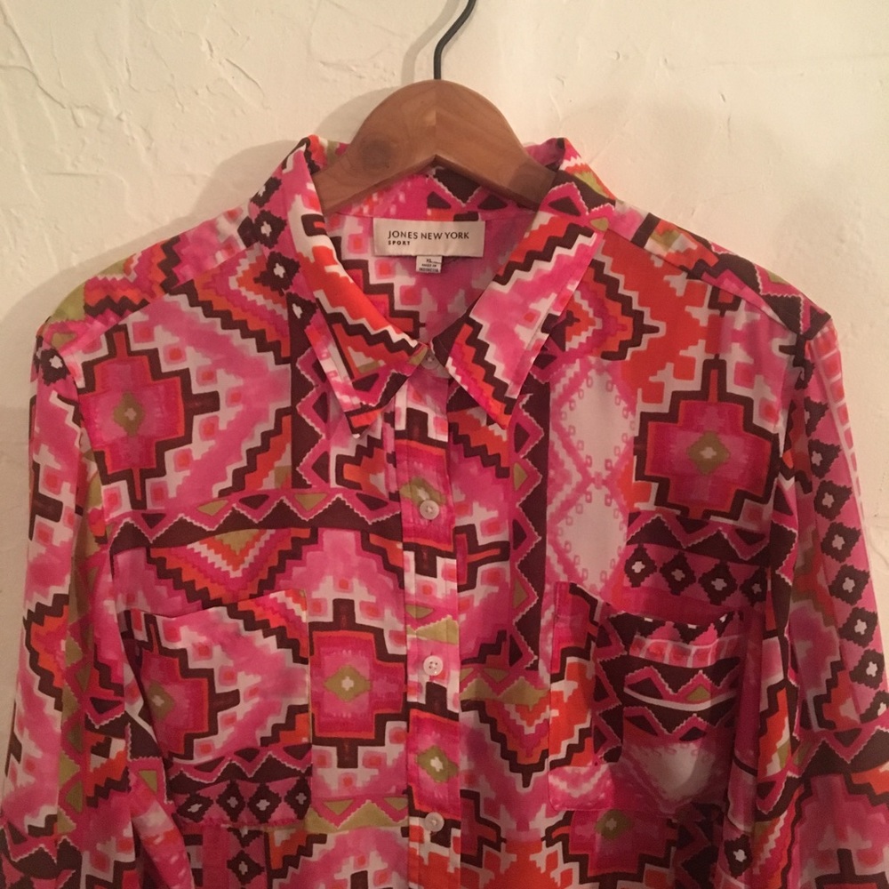 Aztec Pattern Ls Button Down - image 3